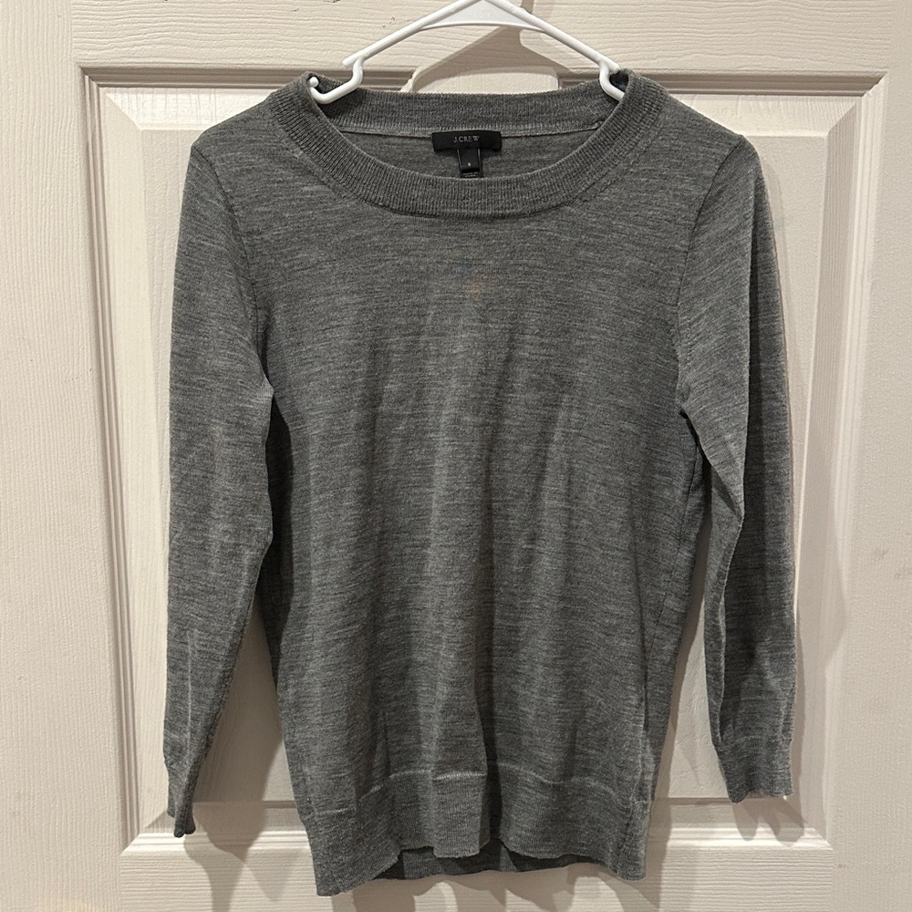 J. Crew Classic Gray Crew Neck Sweater